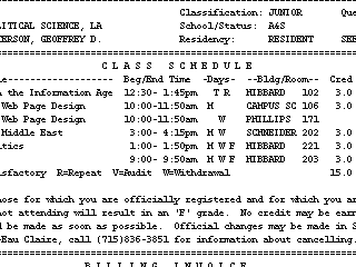 This is my actual schedule