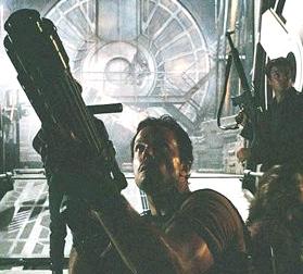 Jayne, shooting at something